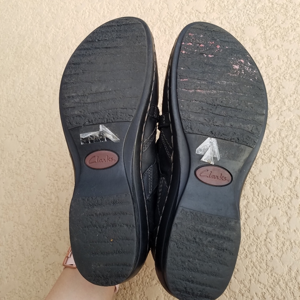 Clarks | Artisan Black Leather Slip On Loafers 6w - image 8